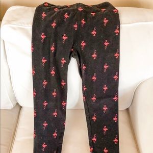 Lularoe OS leggings. Black Flamingo.